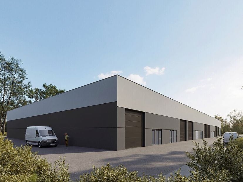 Nieuwbouw kmo unit, in project dat omvat 14 kmo gebouwen met oppervlaktes tussen 180m² en 252m². Volgens het gewestplan gelegen in zone voor ambachtel