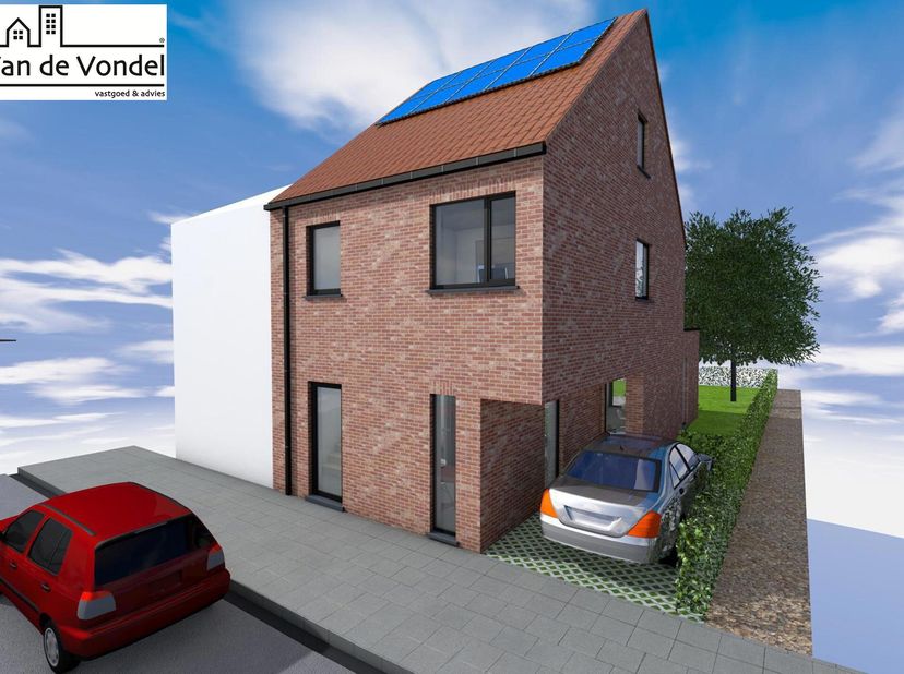 RUWBOUW WINDDICHTE WONING!Ruime nieuwbouwwoning (174m²) die wind- en waterdicht zal verkocht worden te Denderleeuw. U zal de woning betreden via de ha