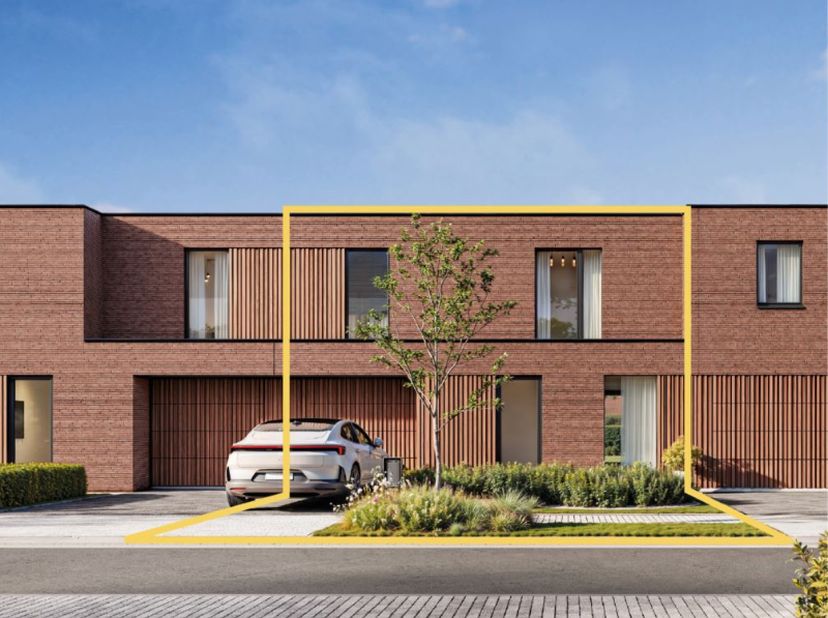 NIEUWBOUW IN EEN MODERNE BOUWSTIJL - gesloten bebouwing (lot 88). Binnen de ring van Roeselare, op het grondgebied van Hooglede, bevindt zich deze mod
