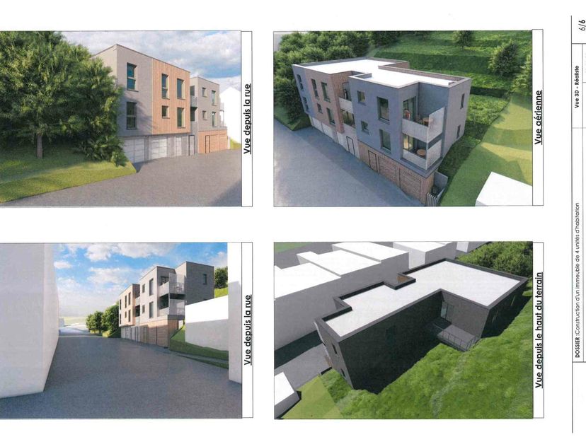 Terrain en pente de 524 m² avec 21,5 m en front de voirie situé sur le versant arboré de l&#039;ancien terril de Bernalmont.&lt;br /&gt;
Plusieurs possibilités d
