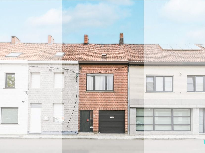 Te renoveren eengezinswoning met een bewoonbare oppervlakte van 180 m² (volgens EPC-attest) gelegen op een noordoost georiënteerd perceel van 189 m².
