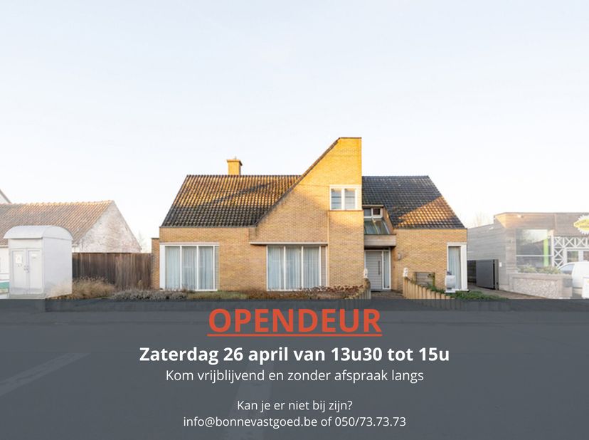 OPENDEUR: kom zaterdag 26 april tussen 13u30 en 15u geheel vrijblijvend en zonder afspraak een kijkje nemen!&lt;br /&gt;
Op zoek naar een woning waar u wone