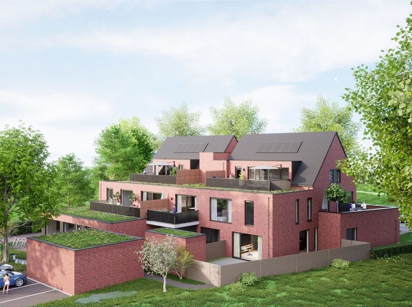 Een exclusief nieuwbouwproject bestaande uit acht moderne BEN-appartementen en een kantoorruimte op het gelijkvloers.  Elk appartement beschikt over 1
