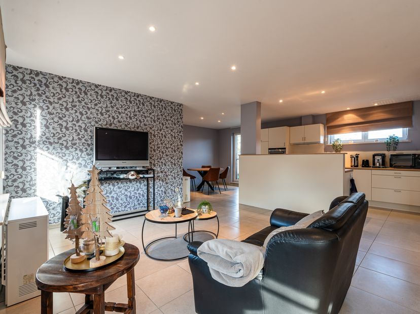 Disposition:&lt;br /&gt;
- hall d&#039;entrée&lt;br /&gt;
- toilettes pour invités&lt;br /&gt;
- espace de vie lumineux et confortable&lt;br /&gt;
- cuisine ouverte avec coin repa