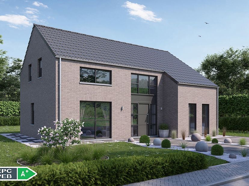 Projet de villa 4 FACADES PEB A+ (triple vitrage, panneaux solaires photovoltaïques, pompe à chaleur, chauffage sol, ventilation double flux avec récu