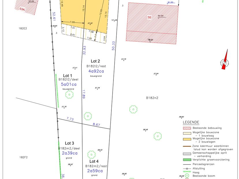 Deze gunstig gelegen bouwgrond (lot 2 + lot 4) van 7,51 are voor een halfopen bebouwing bevindt zich in het landelijke Molenbeek-Wersbeek. De rustige,