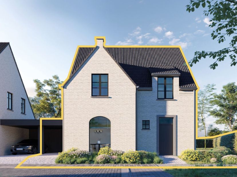 In de Koning Boudewijnstraat in Lauwe, in het woonproject Korenhof bieden wij momenteel deze prachtige halfopen bebouwing (lot 5) in een landelijke bo