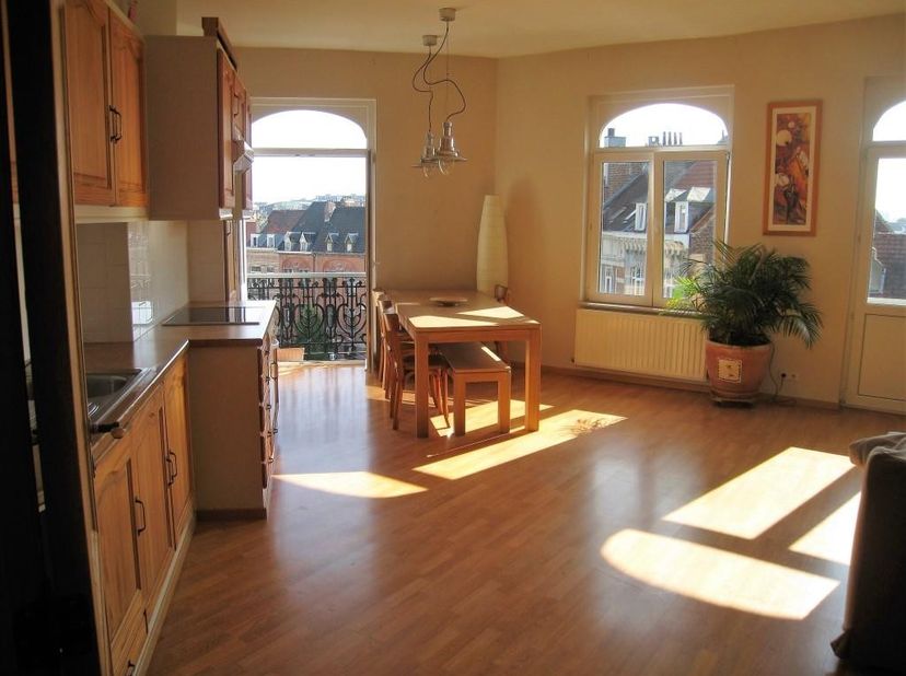 Quartier Chasse / Place St Antoine. Appartement meublé 1 chambre.  A 5 minutes de la place Flagey.  Magnifique appartement au dernier étage d&#039;un immeu