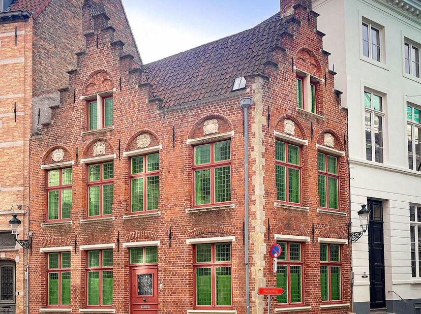 Dit verrassend ruim en heel charmant hoekpand is heel centraal gelegen, op een steenworp van de markt, zicht op de imposante herenhuizen van Riddersst