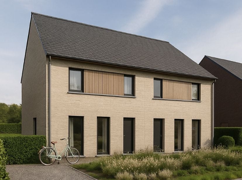 Nieuw te bouwen halfopen woning voorzien van DOMOTICA en een warmtepomp. &lt;br /&gt;
Supermarkten, bakkers, slagers, scholen zijn allemaal vlot bereikbaar.