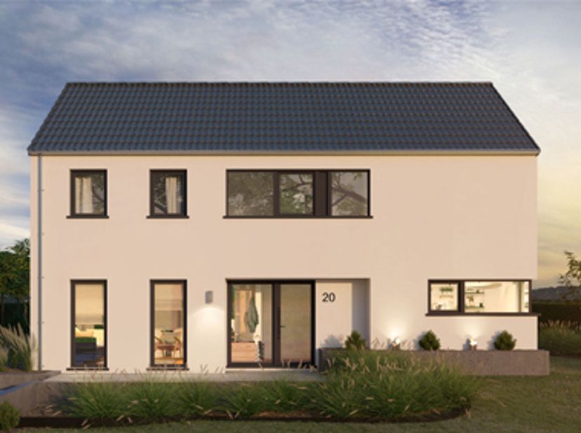 Projet de villa 4 FACADES PEB A+ (triple vitrage, panneaux solaires photovoltaïques, pompe à chaleur, chauffage sol, ventilation double flux avec récu
