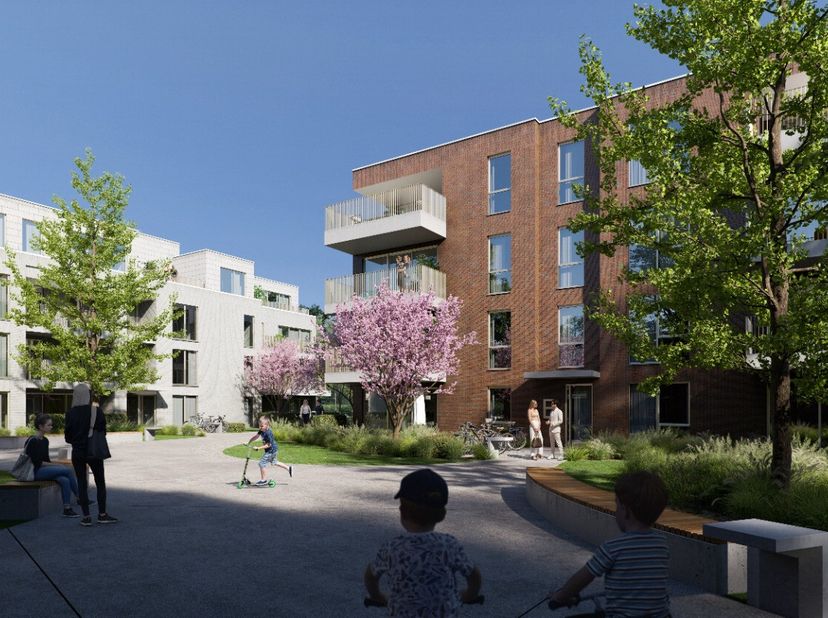 Dit moderne nieuwbouwappartement gelegen op de eerste verdieping, bevindt zich in het groene en autoluwe project &#039;De Brouwerij&#039;, midden in het centrum