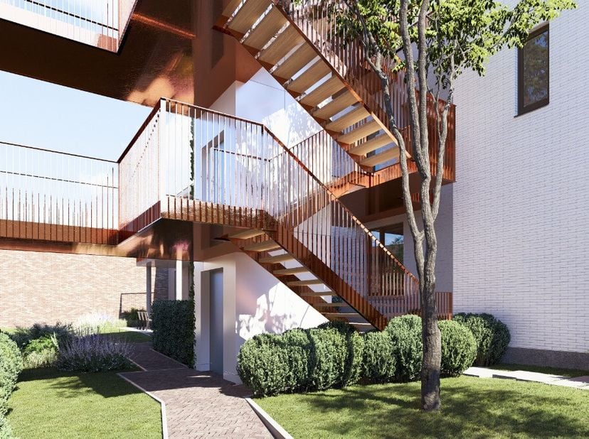 Prachtig BEN-penthouse met terras in residentie De Kapelanij op wandelafstand van het centrum van Sint-Truiden. Oplevering december 2026. Op de hoek v