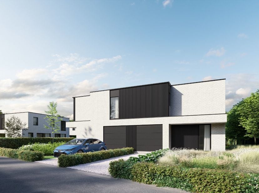 Cette maison neuve est située le long de la Oude Weg à Zulte.La maison bénéficie dun très grand espace, dun beau jardin et dune finition haut de gamme
