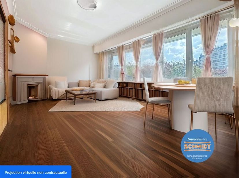 IMMOSCHMIDT (Réf. 28998) - ETTERBEEK (Place du Roi Vainqueur) - LIBRE À L&#039;ACTE : Très bel appartement de +/- 82m² (selon PEB) se composant d&#039;un beau s