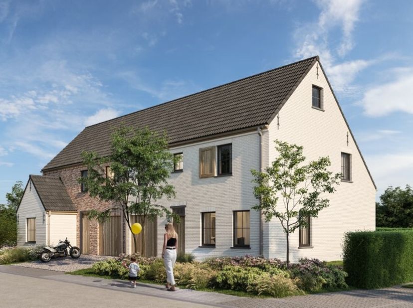 Dans la campagne d&#039;Ingooigem, vous trouverez cette belle maison neuve jumelée, lot 8.Elle est située dans un lotissement récent de 9 maisons et est la