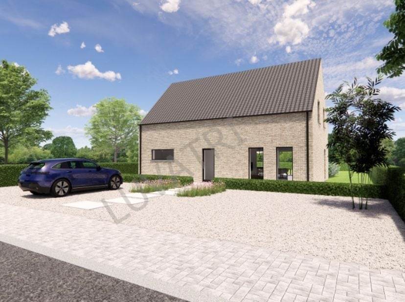 Nieuwbouwwoning ruwbouw winddicht inclusief alle kosten dwz ruwbouw, dak, ramen PVC, met S-peil lager dan 30, architect, veiligheidscoordinator, energ