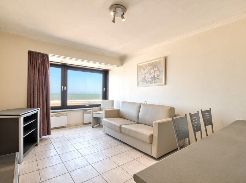  Ontdek dit gezellig appartement met één slaapkamer, ideaal gelegen aan de Zeedijk met prachtig frontaal zeezicht. Dit is de perfecte uitvalsbasis voo