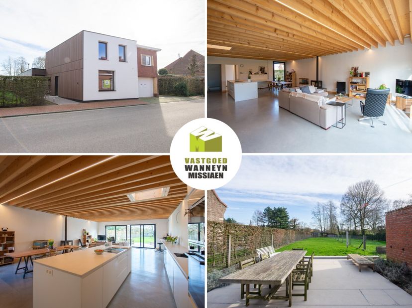 In het centrum van het rustige Ruiselede vindt u deze moderne energiezuinige woning met een gelijkvloerse slaapkamer en mooie tuin palend aan parkgebi