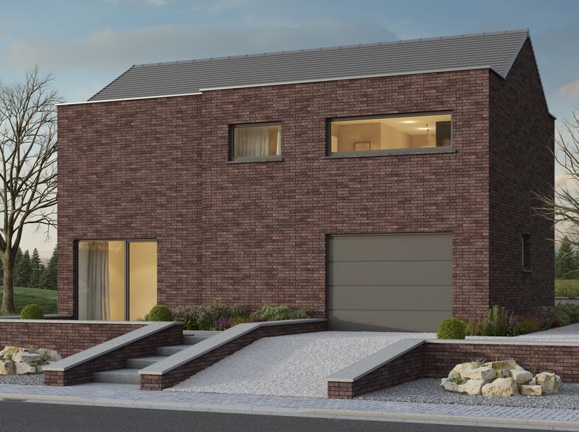 Projet de villa 4 FACADES PEB A+ (triple vitrage, panneaux solaires photovoltaïques, pompe à chaleur, chauffage sol, ventilation double flux avec récu