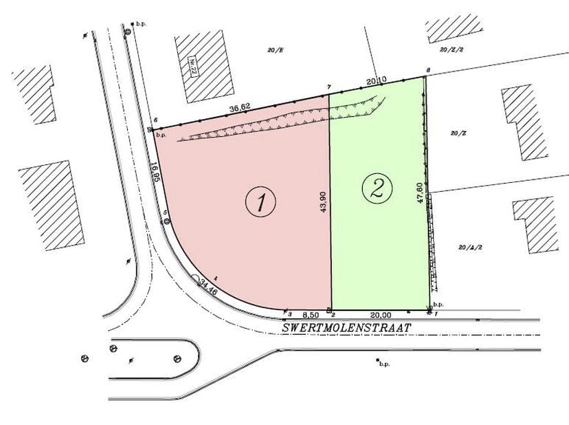 RESIDENTIEEL GELEGEN BOUWGROND IN AUTOLUWE STRAAT (12a 43ca) &lt;br /&gt;
   &lt;br /&gt;
Swertmolenstraat (rechts naast huisnnr 22) te HERENT. &lt;br /&gt;
Lot 1 op pl
