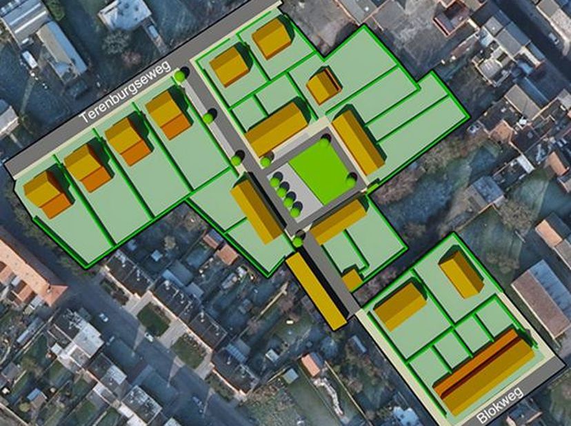 Projet d&#039;amélioration dans le Terenburgseweg à Poperinge. (Proven), constitué de terrains libres, moyens et sociaux à bâtir autoportants, couplés ou c