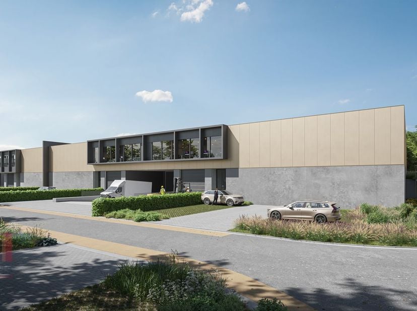 Nieuwbouw KMO-unit met een oppervlakte van 576 m² en 6 privatieve parkeerplaatsen te koop. Strategisch gelegen in de gouden driehoek Antwerpen – Bruss
