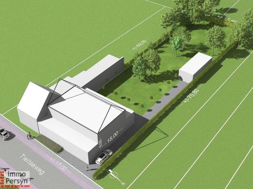 Deze ruime projectgrond, gelegen aan Tieltseweg 46 in Rillaar, biedt een unieke kans voor wie op zoek is naar een veelzijdige investering. Met een bre