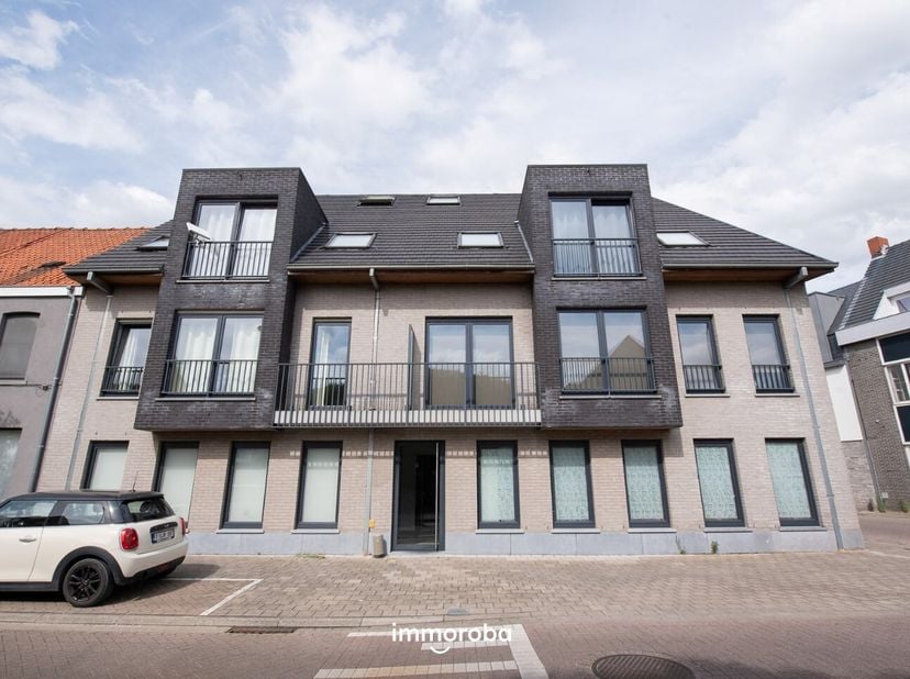 Appartement met lichtrijke living, open ingerichte keuken (met o.a. vaatwas), inkom (met inkomkast), toilet, berging, 2 badkamers, 2 slaapkamers, terr