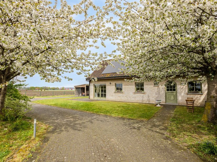 In de rustige Markhovestraat te Kortemark, op fietsafstand van het centrum, vind je deze charmante, landelijke en instapklare woning met drie slaapkam