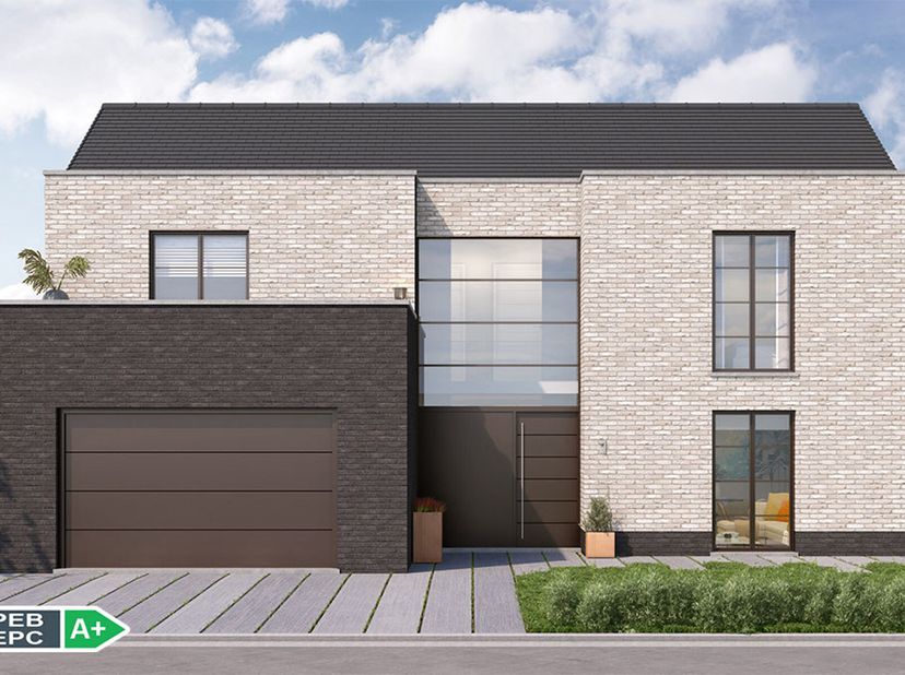 Projet de villa 4 FACADES PEB A+ (triple vitrage, panneaux solaires photovoltaïques, pompe à chaleur, chauffage sol, ventilation double flux avec récu