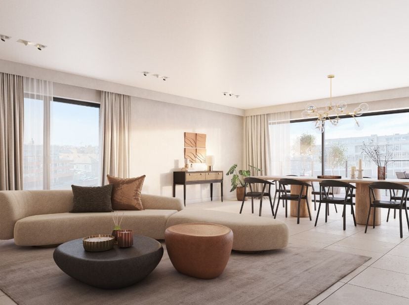 Dit nieuwbouwappartement met een oppervlakte van 126 m² bevindt zich op de 2e verdieping. Het appartement beschikt over een ruime inkomhal die toegang