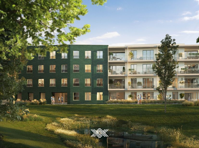U vindt dit hoekappartement van 111m² in het nieuwbouwproject Bloei in Gent. Het appartement beschikt over een inkomhal met een berging, een gastentoi