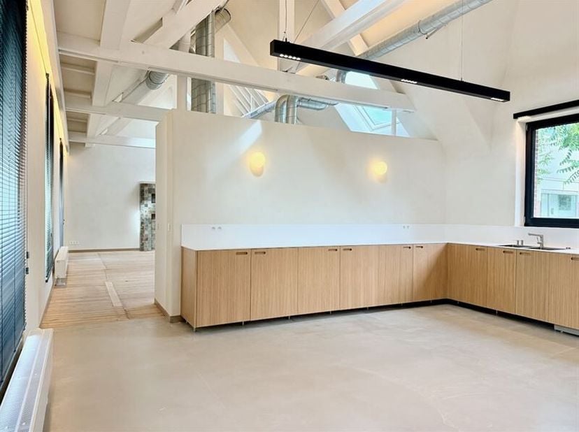 Volledige renovatie door een architect van een historisch gebouw, met een grote, zeer lichte open ruimte (woonkamer, eetkamer, keuken) van 100 m².&lt;br