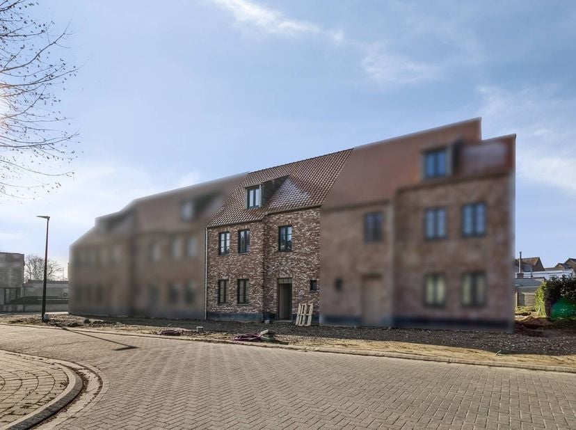 Cette maison mitoyenne neuve avec 3 chambres et salle de bains à Waregem dispose d&#039;un agréable jardin orienté sud-ouest. Un beau jardin à l&#039;avant et u