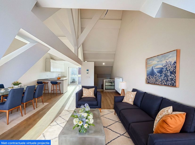 Cet appartement duplex de haute qualité entièrement rénové à vendre est situé dans la Weststraat à Blankenberge. L&#039;appartement est situé au 3ème et 4è