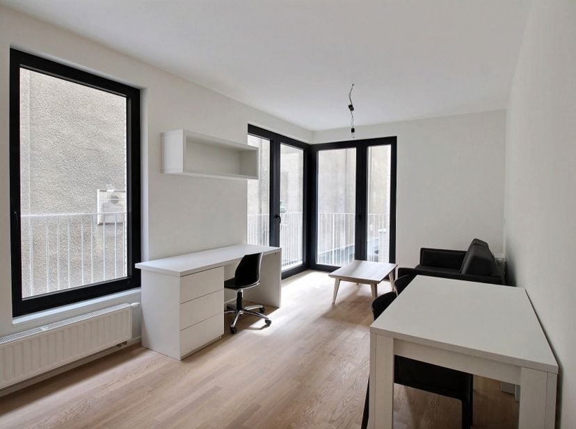 Centre-ville: Studio semi- meublé avec terrasse ! Le bien se trouve dans le projet Îlot Sacré, qui se situe dans le cur historique de Bruxelles, à 100