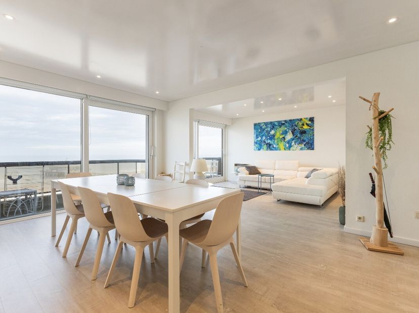 Blankenberge: Appartement prêt à emménager avec 3 chambres et vue sur la mer Au 8e étage de la résidence &quot;Sands Malibu&quot;, nous trouvons cet appartement