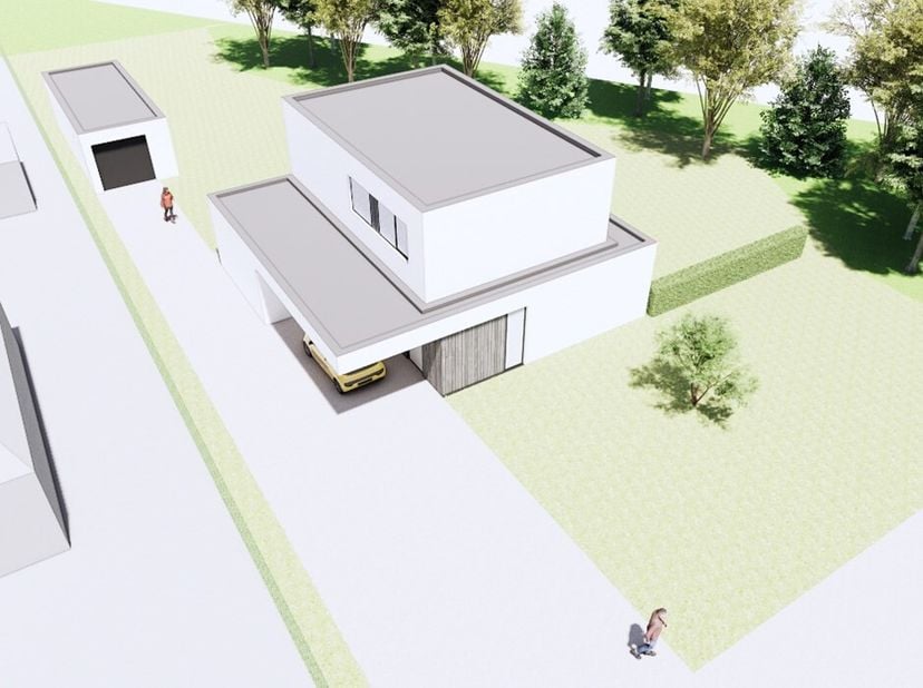 Deze prachtige bouwgrond van 1876m² biedt een unieke kans om uw droomwoning te realiseren in een groene omgeving. De huidige woning op het perceel kan