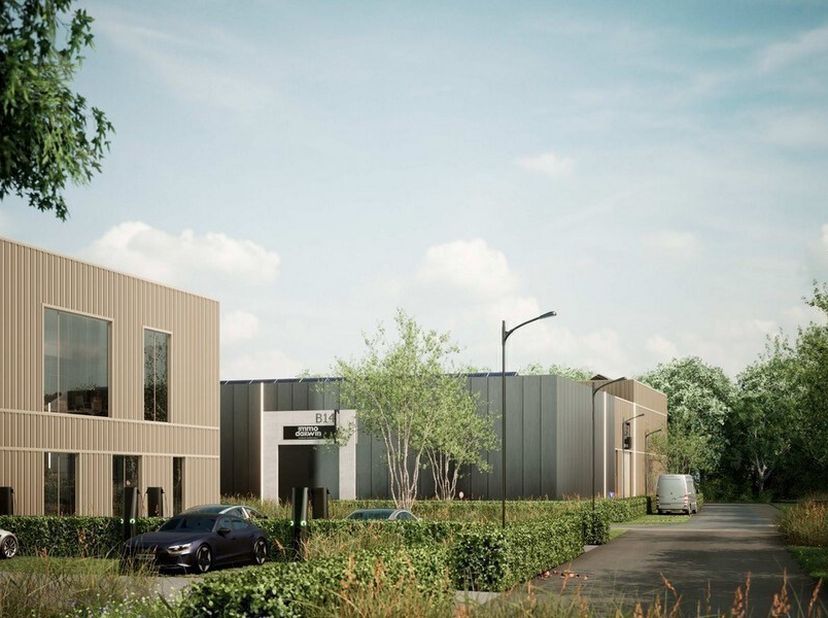 213,9m² hangar neuf&lt;br /&gt;
Emplacement: dans la zone industrielle Heultje-Hulshout&lt;br /&gt;
Spécifications: structure en acier, hauteur libre de 8m, porté