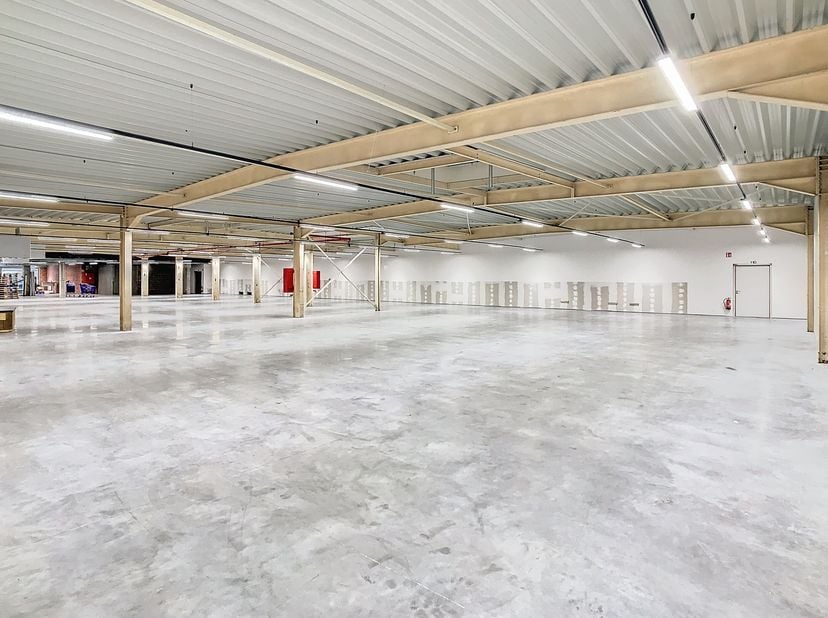La propriété commerciale se compose d&#039;un espace commercial disponible d&#039;environ 1200 m², équipé d&#039;un sol en polybéton, d&#039;un éclairage, de ventilateurs