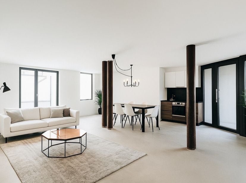 Idéalement situé sur la Grand Place, cet appartement de plain-pied avec terrasse arborée plein sud séduit par sa luminosité et sa finition soignée. Il