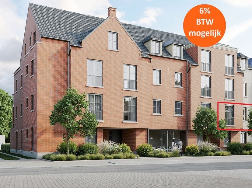 ‘DE VOORBURG’ - Stijlvol wonen op een toplocatie in Laakdal&lt;br /&gt;
&lt;br /&gt;
APPARTEMENT 1.4&lt;br /&gt;
Nieuwbouwappartement met terras en groen dak&lt;br /&gt;
Inde