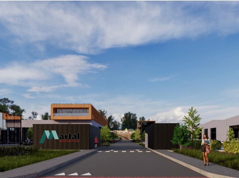 Nieuwbouwmagazijnen op de voormalige Martal-site in Sint-Katelijne-Waver, strategisch gelegen aan de N1 met vlotte aansluiting op de R6 en E19. Het Ma
