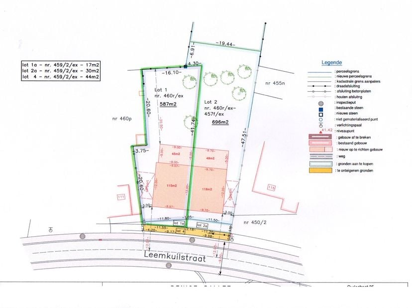 Bouwgrond halfopen bebouwing, gelegen in woongebied met landelijk karakter. Loten 1 en 1a van het verkavelingsplan met een totale oppervlakte van 6 ar