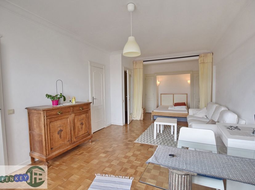 Bright 45m² studio ideally located close to transport and shops. It comprises an entrance hall with checkroom, a living room with open kitchen and Fre