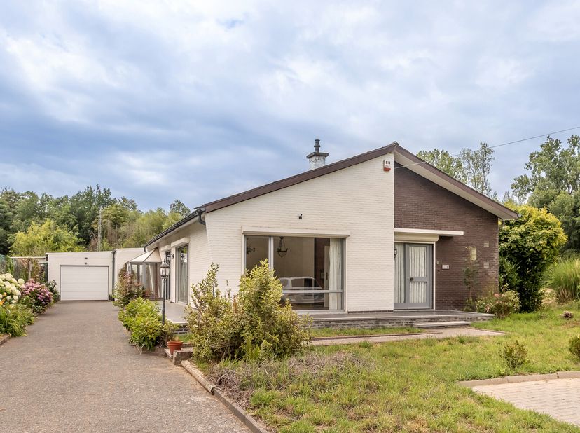 In het rustige en groene Vliermaalroot (deelgemeente van Hasselt) vinden we deze gezellige gelijkvloers woning uit 1969, gelegen op een groot perceel