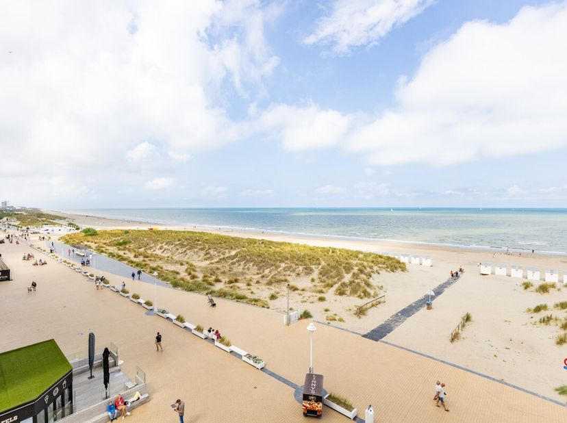 Nieuwpoort : Geniet elke dag van een adembenemend uitzicht op zee vanuit dit prachtig gelegen appartement op de zeedijk van Nieuwpoort. Deze instapkla