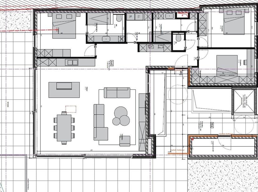Superbe penthouse de 155,1 m2 situé au dernier étage de la résidence &quot;De Lille&quot; avec quatre chambres et terrasse de 108 m2.&lt;br /&gt;
Hall d&#039;entrée avec e