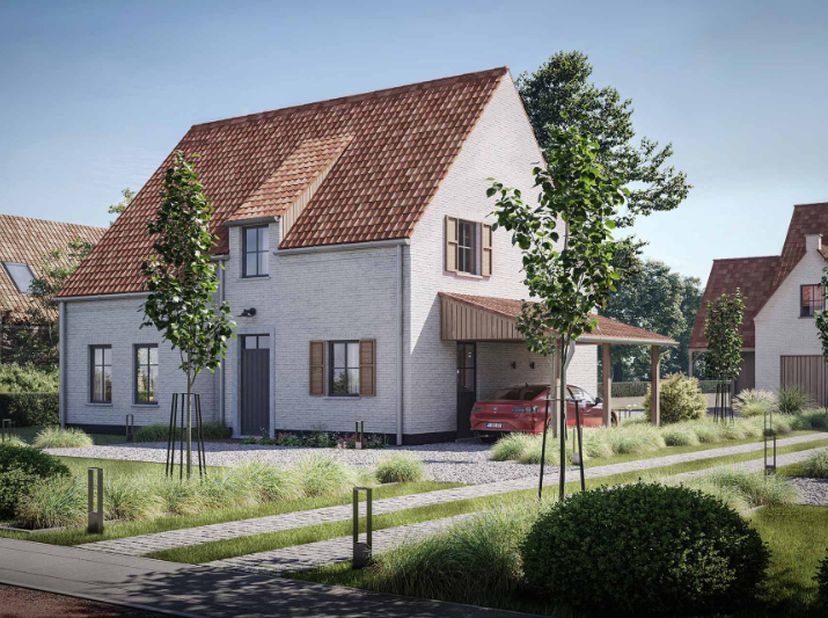 Deze charmante nieuwbouwvilla op lot 2 aan de Diksmuidesteenweg in Hooglede ligt op een perceel van 590 m². De zonovergoten tuin is ideaal zuidelijk g